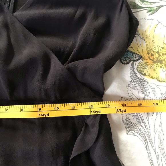 J. CREW NWT faux-wrap mini dress. Black, size 0 - Picture 8 of 8